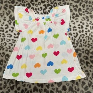 Carter’s Heart Print Short Sleeve Top in White Size 3T Toddler Girls